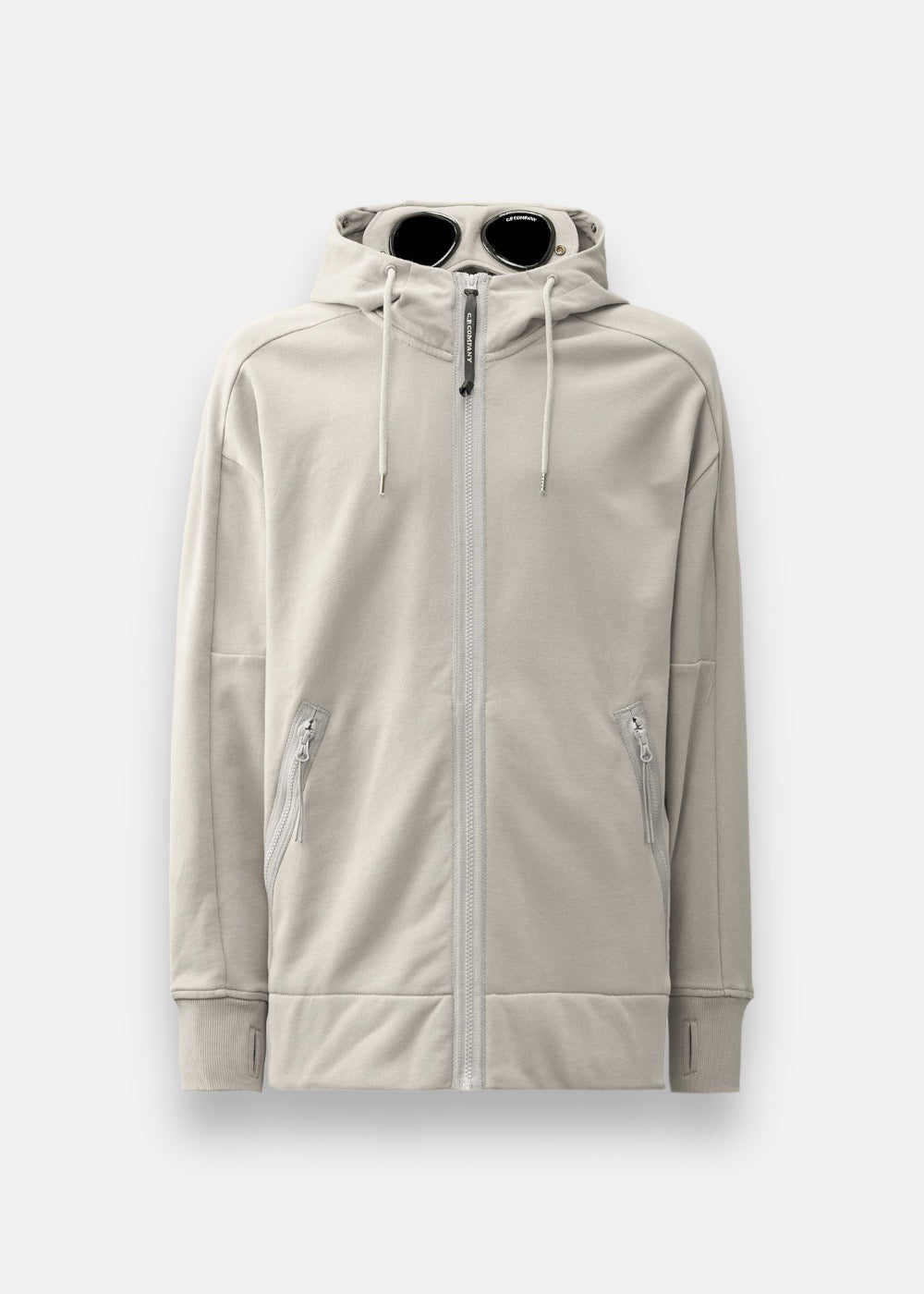 Sweat-shirt zippé C.P. Company goggle drizzle gris