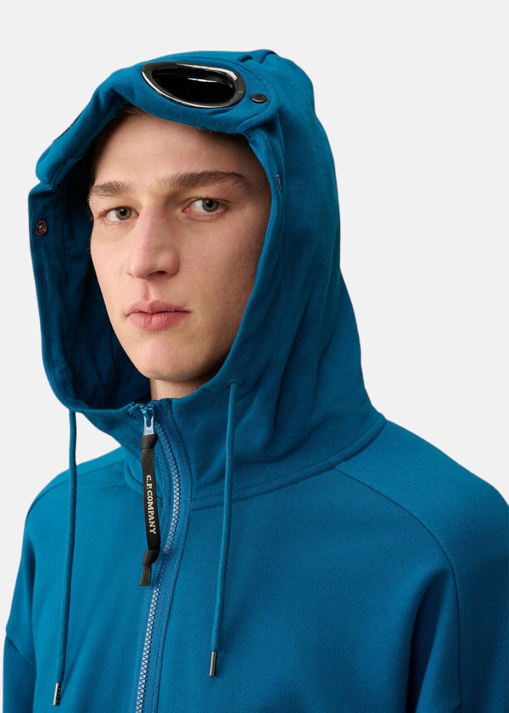 Sweat-shirt zippé C.P. Company goggle ink bleu