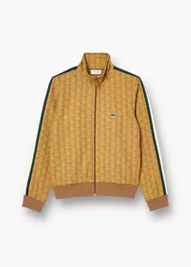 Sweat-shirt zippé Lacoste monogramme jaune