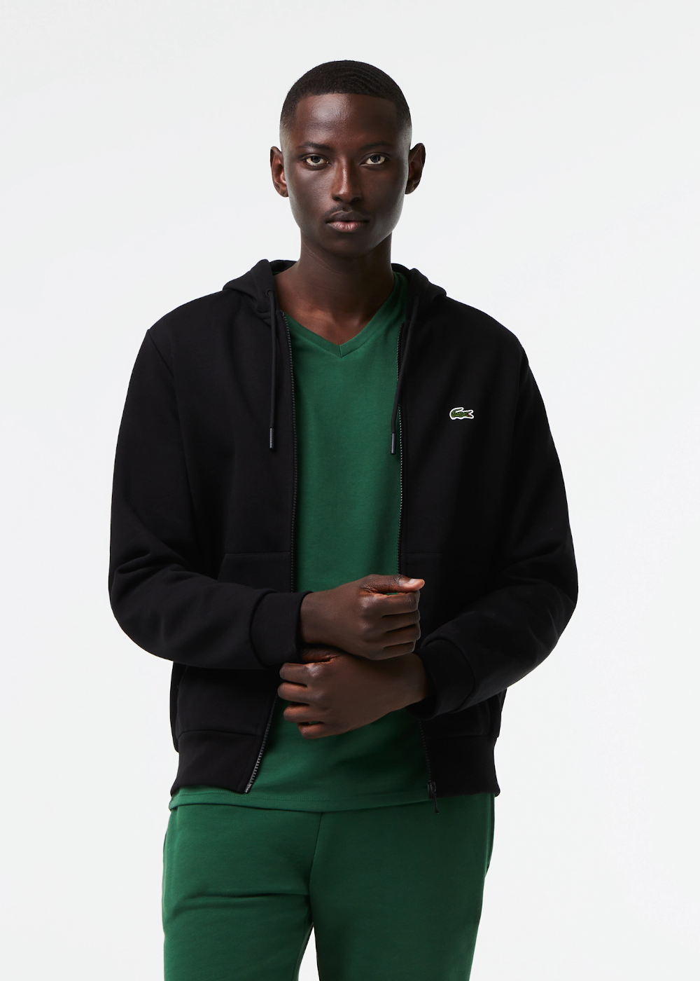 Sweat-shirt zippé Lacoste noir