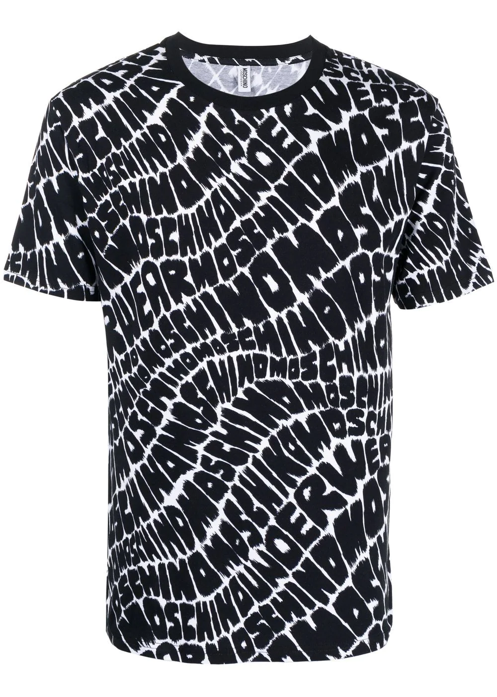 T-shirt Moschino noir et blanc all-over