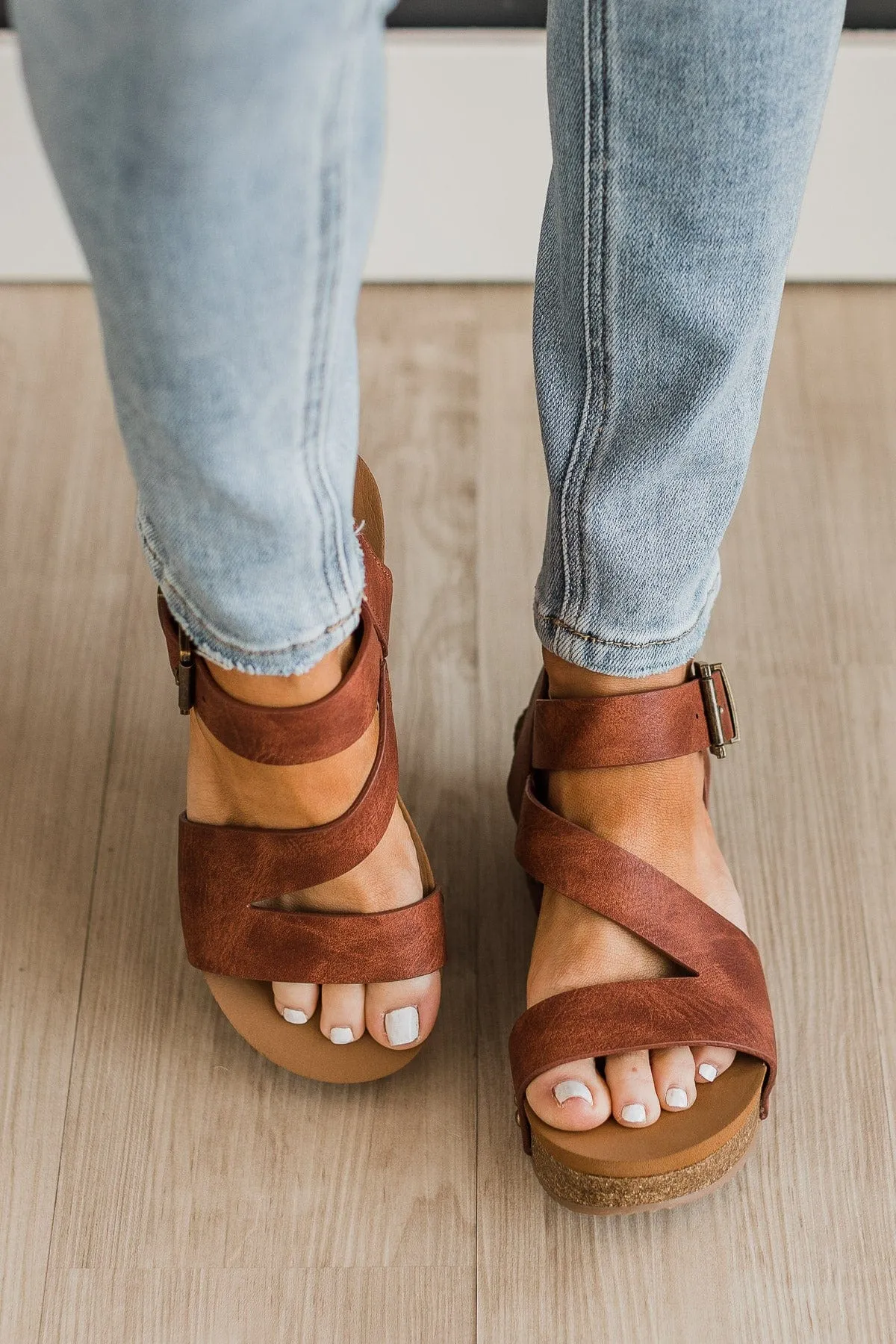 Very G Shayne Wedge Sandals- Rust