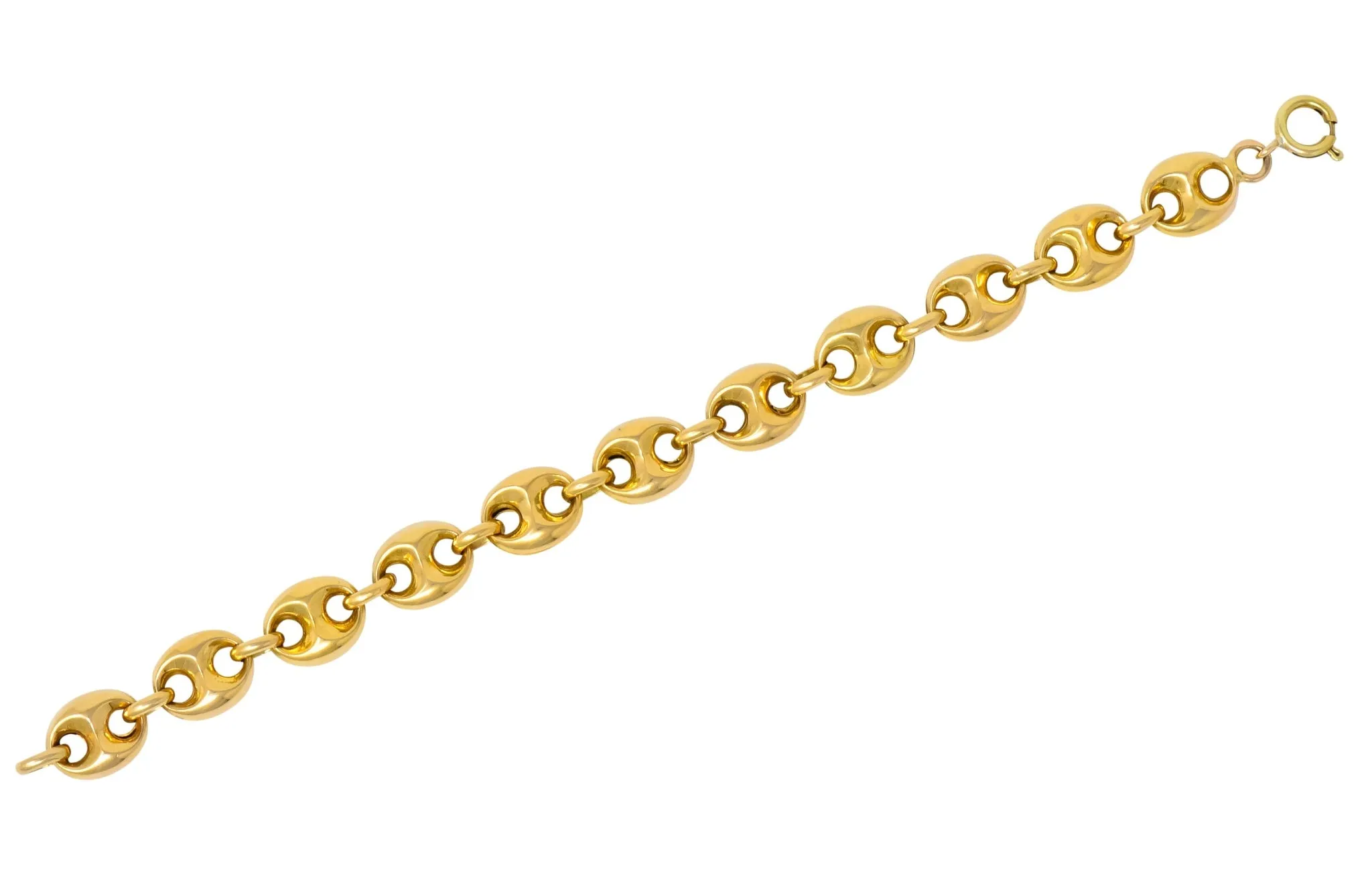 Vintage Fancy 18 Karat Gold Anchor Unisex Bracelet