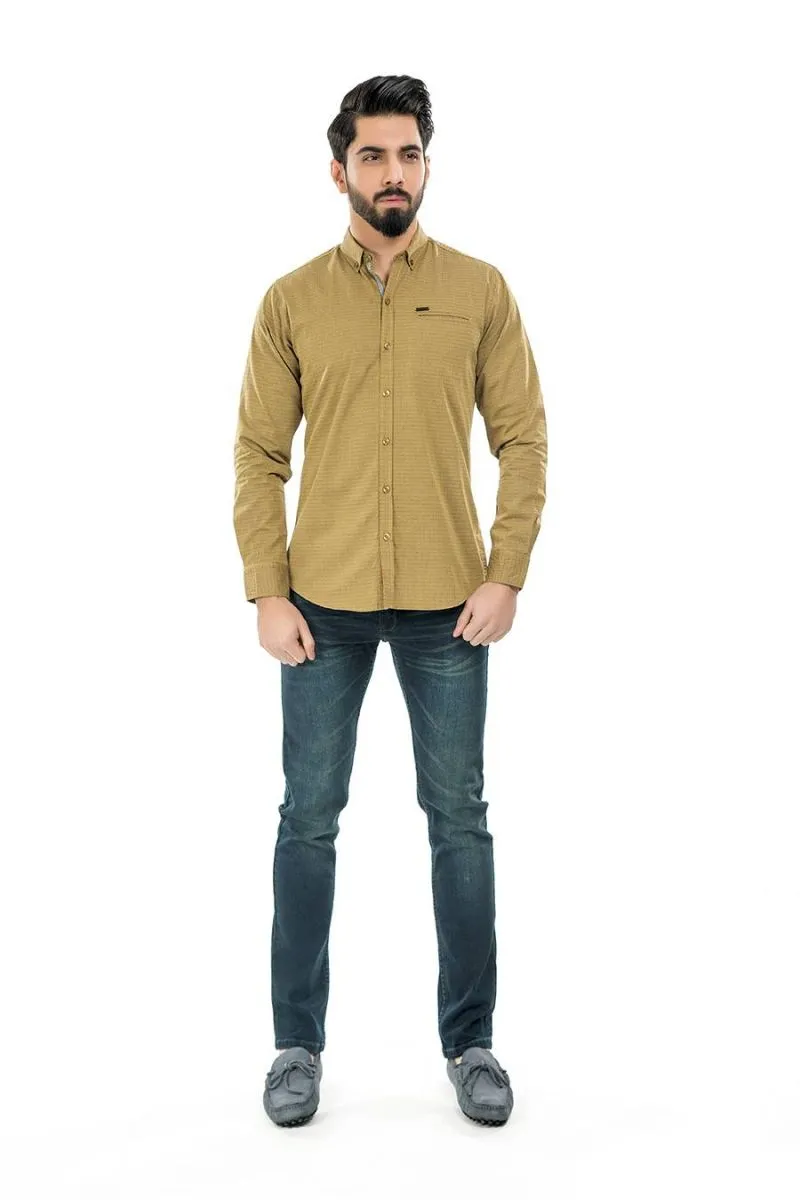 Yellow Casual Shirt FS Regular Fit