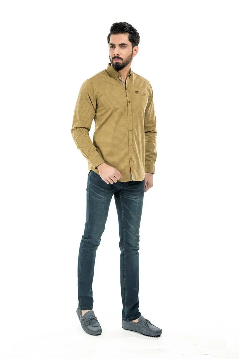 Yellow Casual Shirt FS Regular Fit