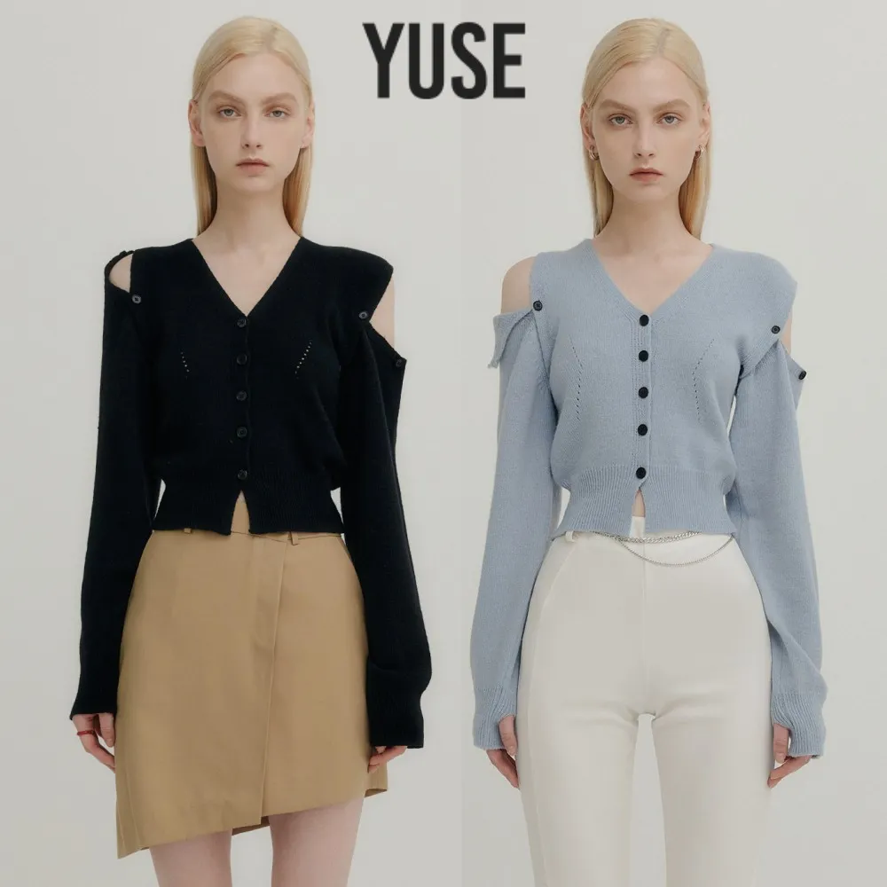 YUSE  |Street Style Plain Elegant Style Cardigans