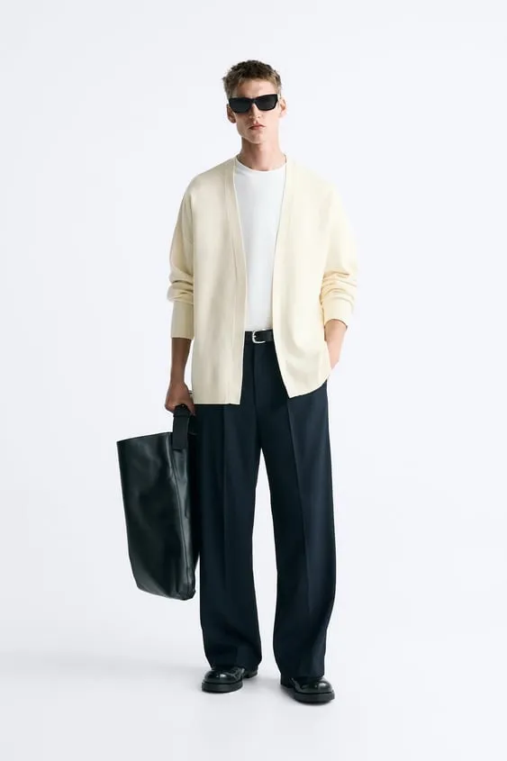 ZARA  |Plain Logo Cardigans