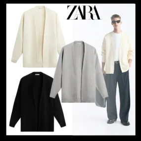 ZARA  |Plain Logo Cardigans